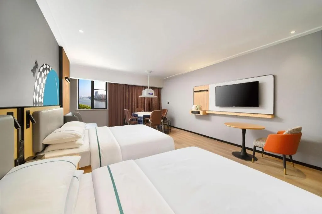 Bed in City Comfort Inn Huangshi Yangxin Mingyuewan Park