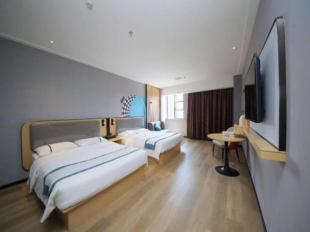 Bed in City Comfort Inn Huangshi Yangxin Mingyuewan Park