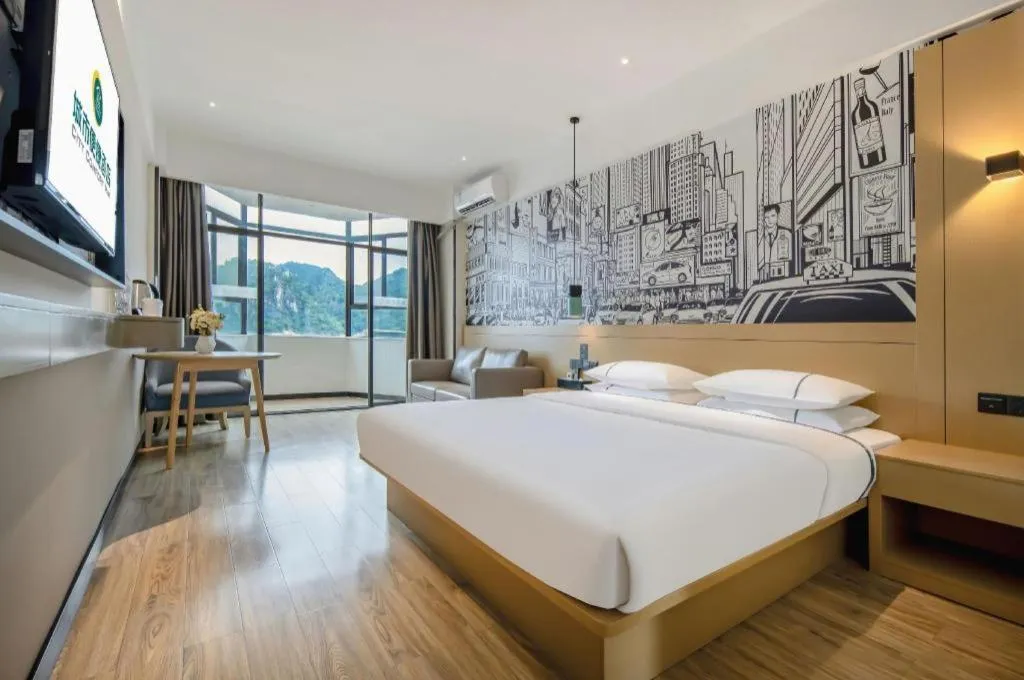 Bed in City Comfort Inn Liuzhou Gubu Street Ma'anshan Park