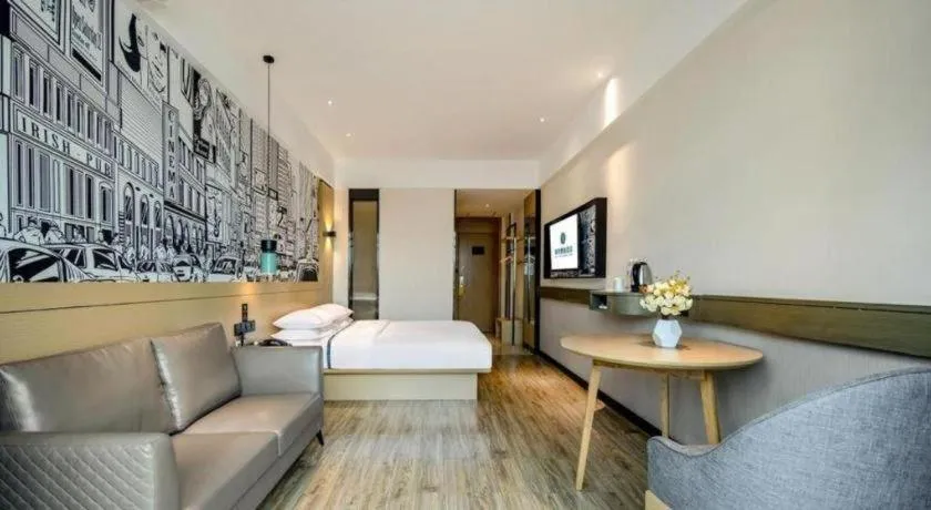 Bed in City Comfort Inn Liuzhou Gubu Street Ma'anshan Park