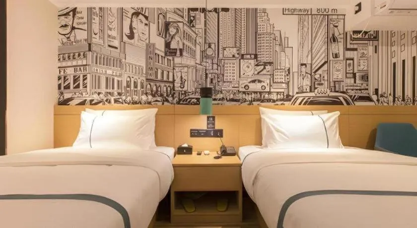 Bed in City Comfort Inn Wuhan International Expo Center Yongwang