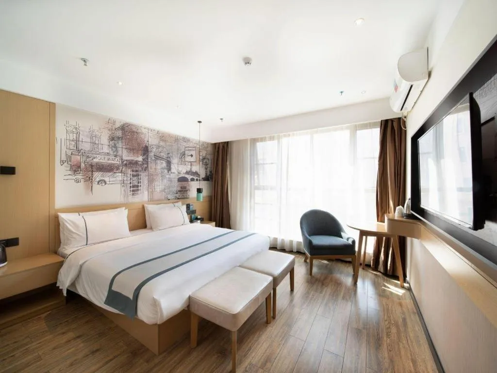 Bed in City Comfort Inn Zhongshan Banfu