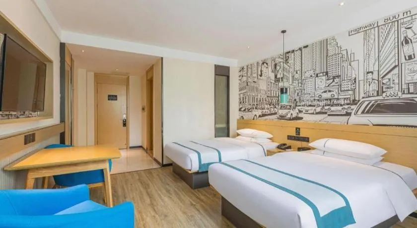 Bed in City Comfort Inn Ezhou Hengda