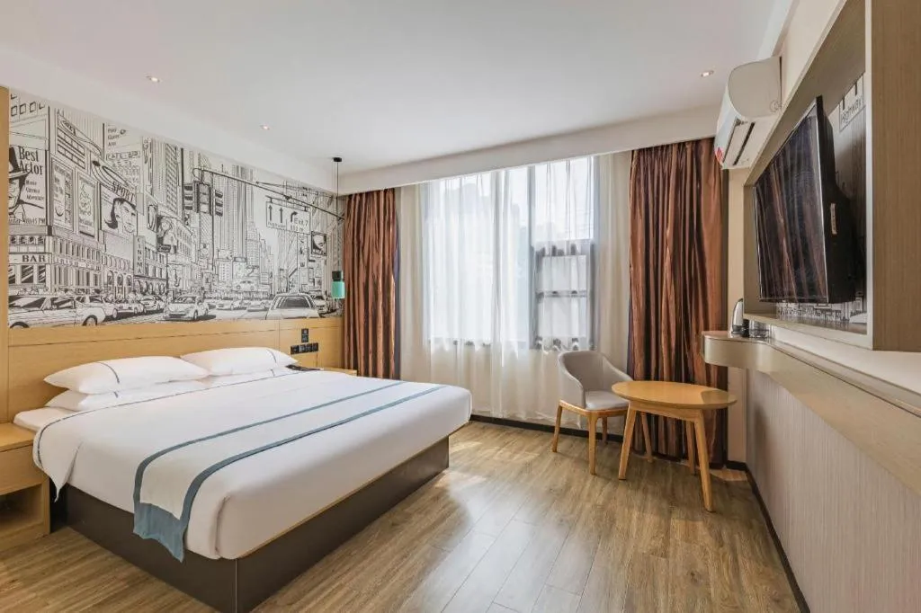 Bed in City Comfort Inn Ezhou Hengda