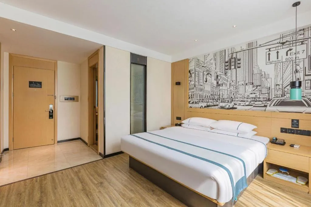 Bed in City Comfort Inn Ezhou Hengda