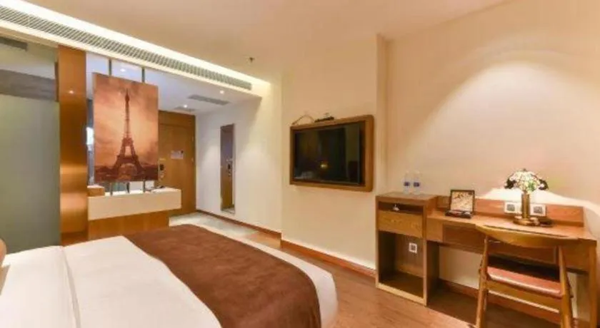 Bed in James Joyce Coffetel Shijiazhuang the Mixc Jinyuan Tower Airport Bus