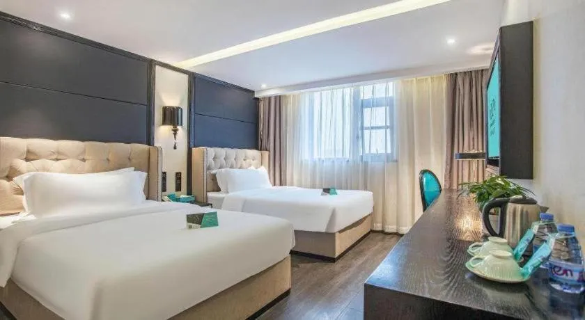 Bed in Xana Hotelle Nanchang Tengwang Pavilion Wanshougong