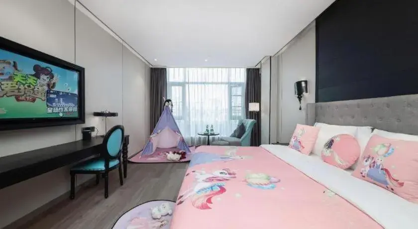 Bed in Xana Hotelle Luzhou High-Speed Railway Station Trading Market Passenger Terminal Bed in Xana Hotelle Luzhou High-Speed Railway Station Trading Market Passenger Terminal