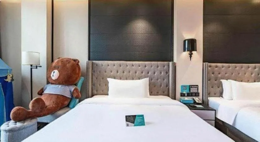 Bed in Xana Hotelle Luzhou High-Speed Railway Station Trading Market Passenger Terminal