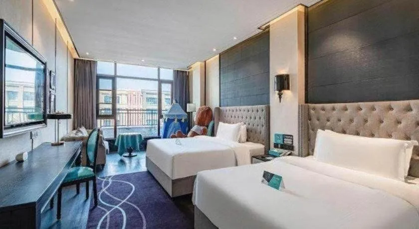 Bed in Xana Hotelle Luzhou High-Speed Railway Station Trading Market Passenger Terminal