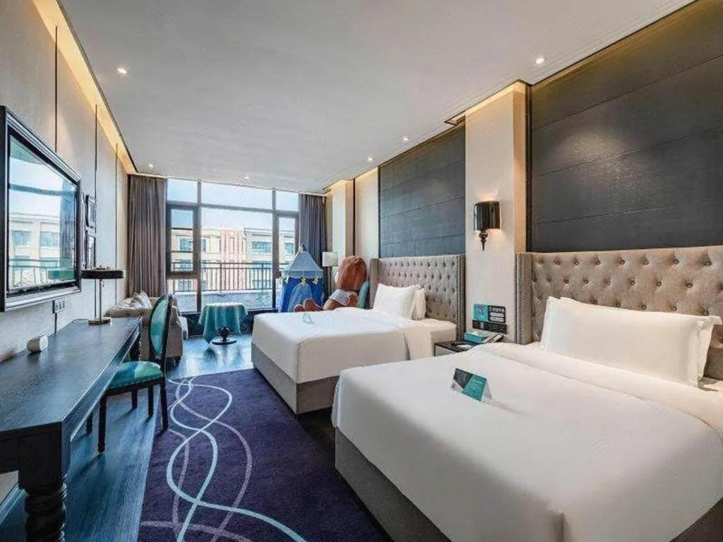 Bed in Xana Hotelle Luzhou High-Speed Railway Station Trading Market Passenger Terminal