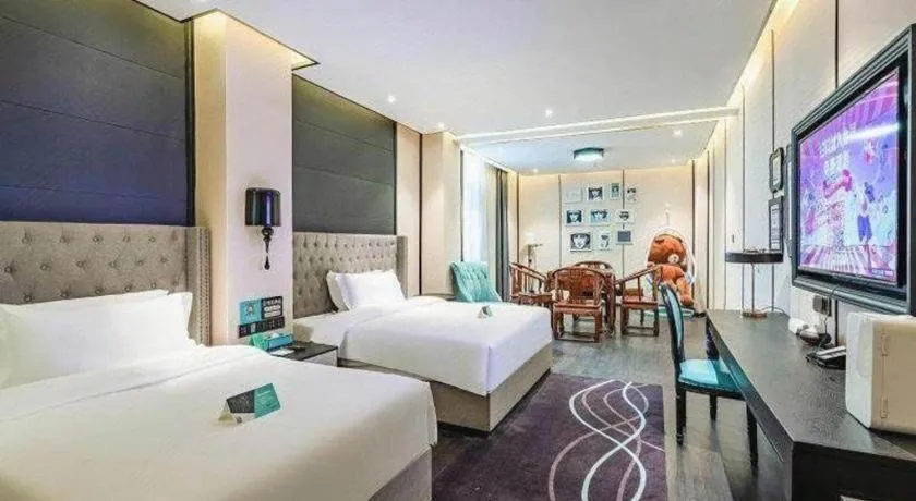 Bed in Xana Hotelle Luzhou High-Speed Railway Station Trading Market Passenger Terminal