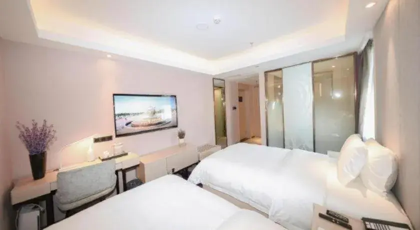 Bed in Lavande Hotel Beijing Fangshan Changyang Metro Station Bed in Lavande Hotel Beijing Fangshan Changyang Metro Station