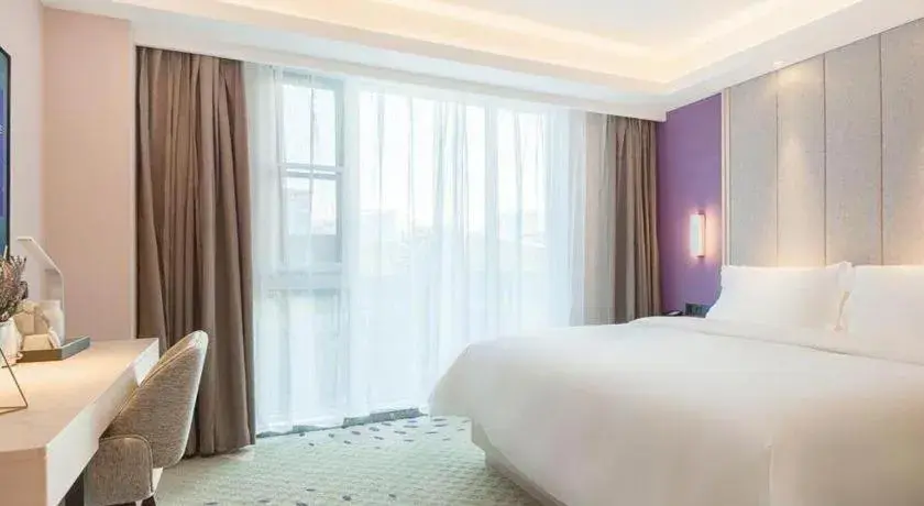 Bed in Lavande Hotel Beijing Fangshan Changyang Metro Station Bed in Lavande Hotel Beijing Fangshan Changyang Metro Station
