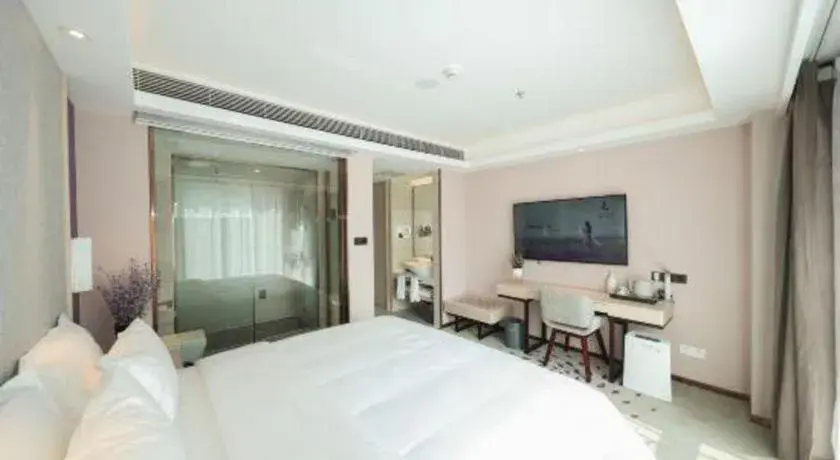 Bed in Lavande Hotel Beijing Fangshan Changyang Metro Station Bed in Lavande Hotel Beijing Fangshan Changyang Metro Station