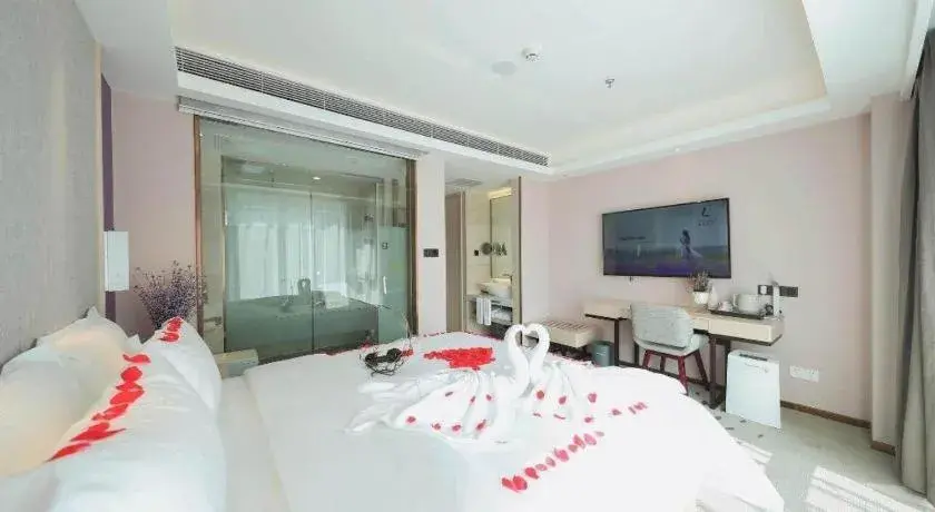 Bed in Lavande Hotel Beijing Fangshan Changyang Metro Station Bed in Lavande Hotel Beijing Fangshan Changyang Metro Station