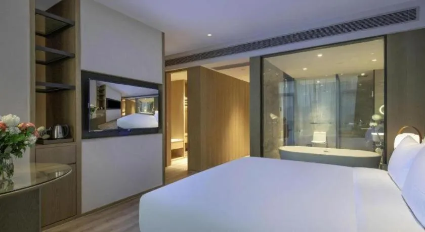 Bed in Zhejiang Cloud Mountain Deefly Hotel