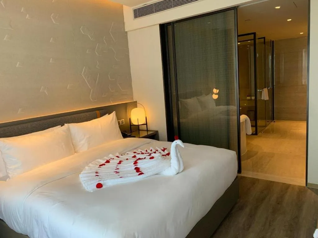 Bed in Zhejiang Cloud Mountain Deefly Hotel