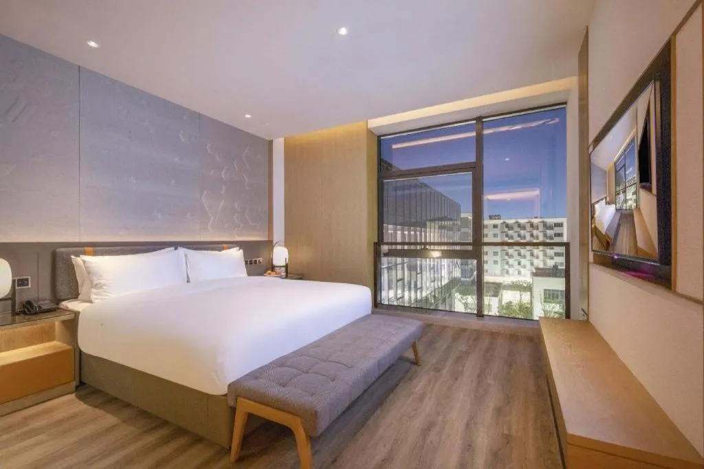 Bed in Zhejiang Cloud Mountain Deefly Hotel