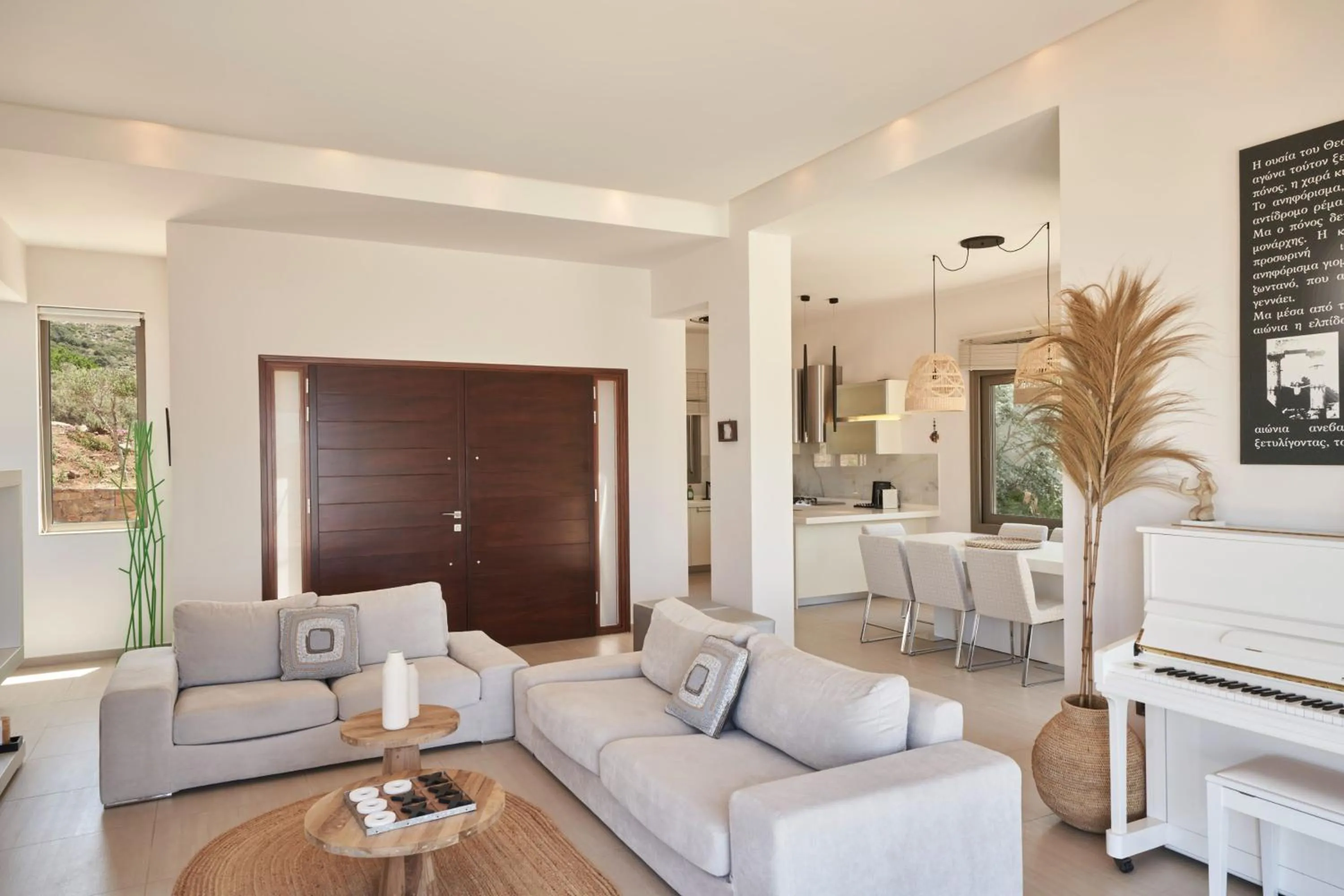 Living room in Elounda White Pearl Villa