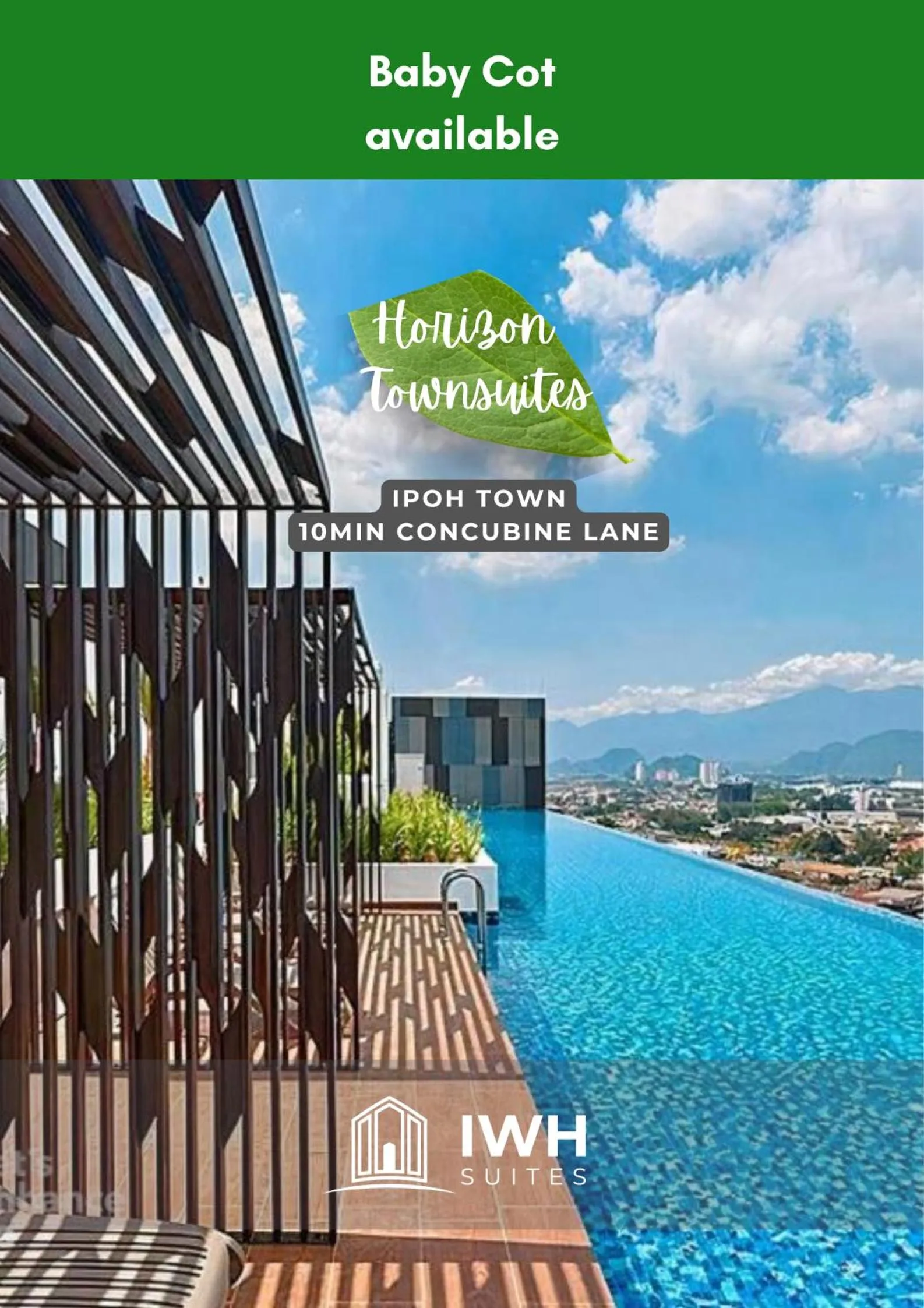 Pool view in Ipoh Horizon Skypool Town Suites 4-11pax by IWH Suites