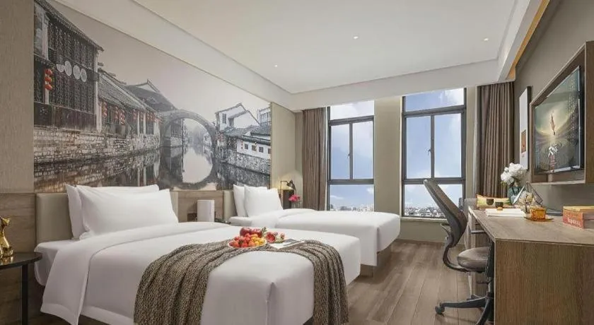 Bed in Atour Hotel Huzhou Changxing Changhai Road