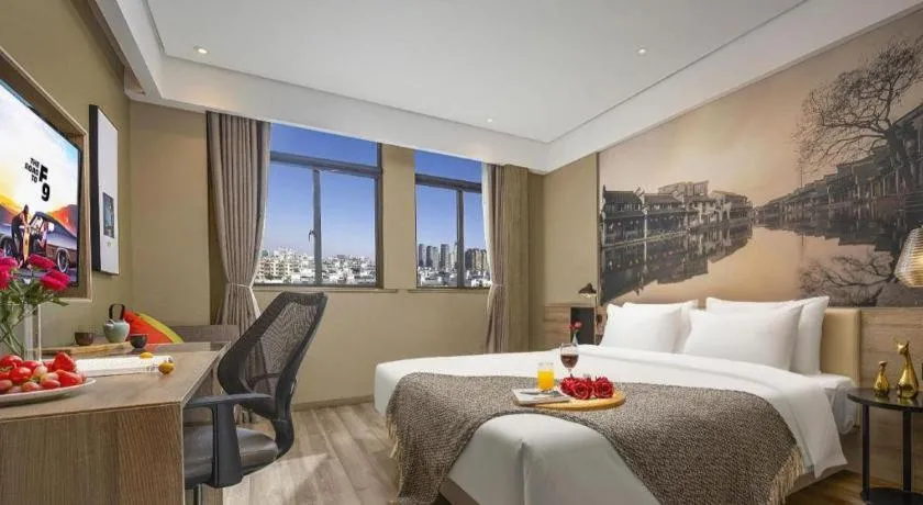 Bed in Atour Hotel Huzhou Changxing Changhai Road