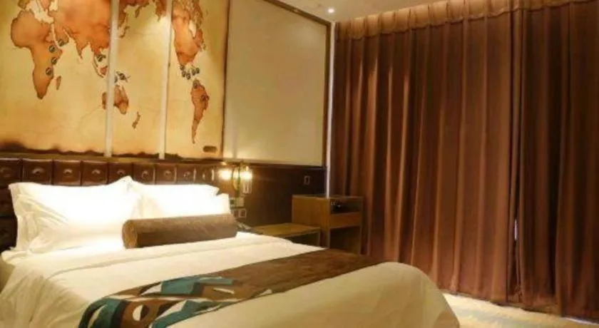 Bed in James Joyce Coffetel Shijiazhuang Wanda Plaza Tangu Metro Station