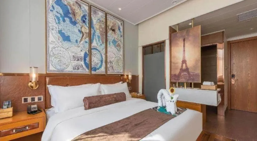 Bed in James Joyce Coffetel Anyang Railway Station Wenfeng Avenue Yinxu Scenic Spot