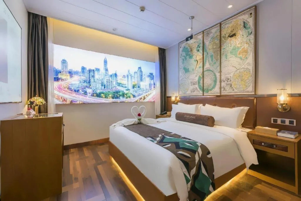 Bed in James Joyce Coffetel Anyang Railway Station Wenfeng Avenue Yinxu Scenic Spot