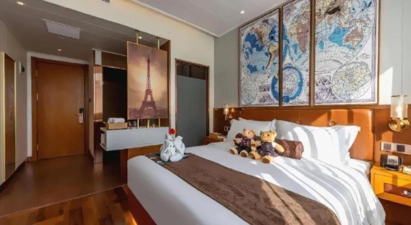 Bed in James Joyce Coffetel Anyang Railway Station Wenfeng Avenue Yinxu Scenic Spot