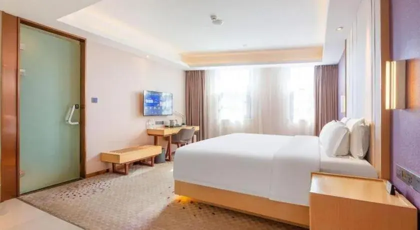 Bed in Lavande Hotels Jinzhong Youjian Pingyao Bed in Lavande Hotels Jinzhong Youjian Pingyao