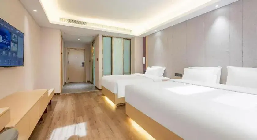 Bed in Lavande Hotels Jinzhong Youjian Pingyao Bed in Lavande Hotels Jinzhong Youjian Pingyao