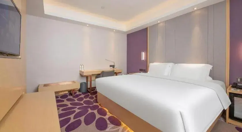 Bed in Lavande Hotels Jinzhong Youjian Pingyao Bed in Lavande Hotels Jinzhong Youjian Pingyao