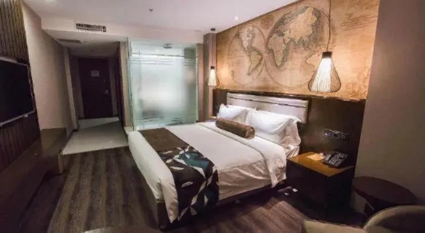 Bed in James Joyce Coffetel Jilin Railway Station Fortune Plaza Bed in James Joyce Coffetel Jilin Railway Station Fortune Plaza