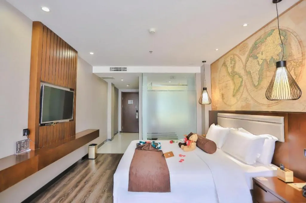 Bed in James Joyce Coffetel Jilin Railway Station Fortune Plaza