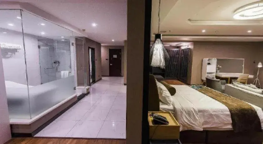 Bed in James Joyce Coffetel Jilin Railway Station Fortune Plaza Bed in James Joyce Coffetel Jilin Railway Station Fortune Plaza