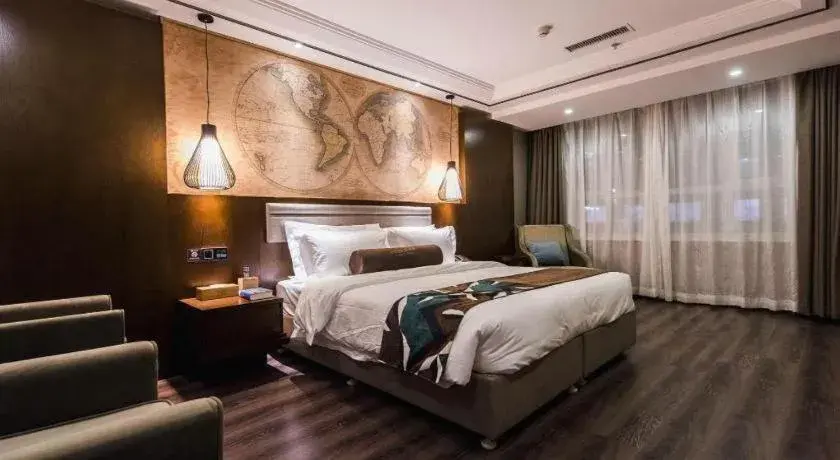 Bed in James Joyce Coffetel Jilin Railway Station Fortune Plaza Bed in James Joyce Coffetel Jilin Railway Station Fortune Plaza