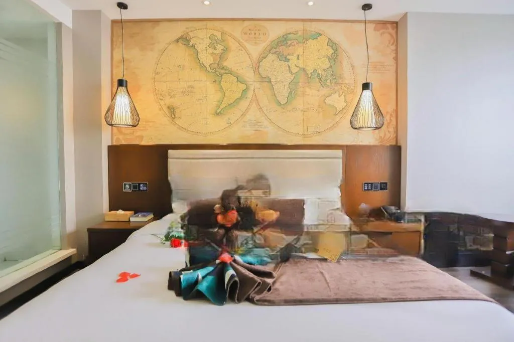 Bed in James Joyce Coffetel Jilin Railway Station Fortune Plaza