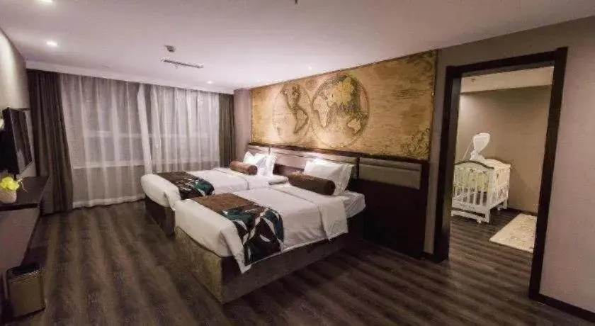 Bed in James Joyce Coffetel Jilin Railway Station Fortune Plaza Bed in James Joyce Coffetel Jilin Railway Station Fortune Plaza