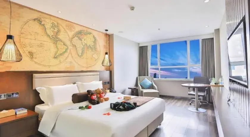 Bed in James Joyce Coffetel Jilin Railway Station Fortune Plaza Bed in James Joyce Coffetel Jilin Railway Station Fortune Plaza