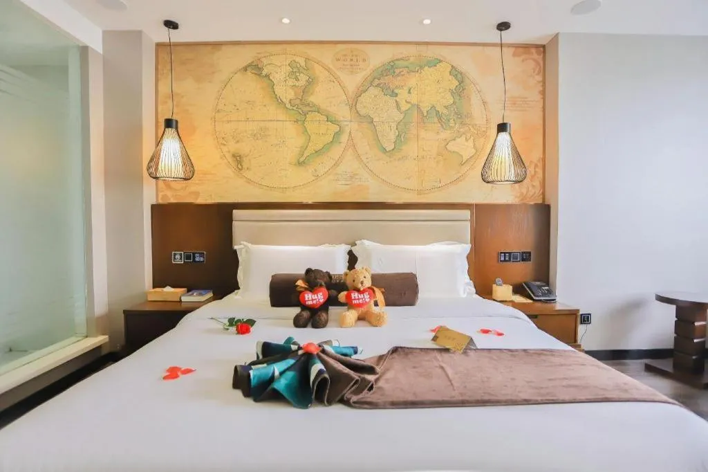 Bed in James Joyce Coffetel Jilin Railway Station Fortune Plaza