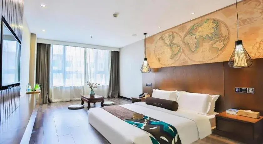 Bed in James Joyce Coffetel Jilin Railway Station Fortune Plaza Bed in James Joyce Coffetel Jilin Railway Station Fortune Plaza