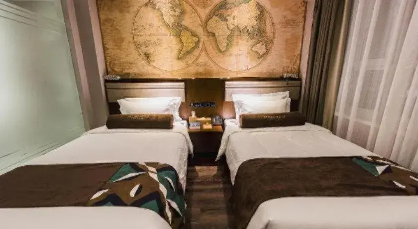 Bed in James Joyce Coffetel Jilin Railway Station Fortune Plaza Bed in James Joyce Coffetel Jilin Railway Station Fortune Plaza