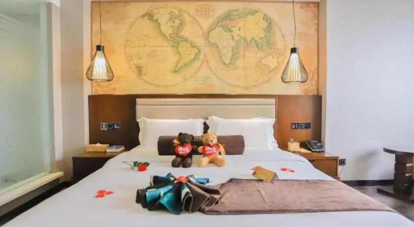 Bed in James Joyce Coffetel Jilin Railway Station Fortune Plaza