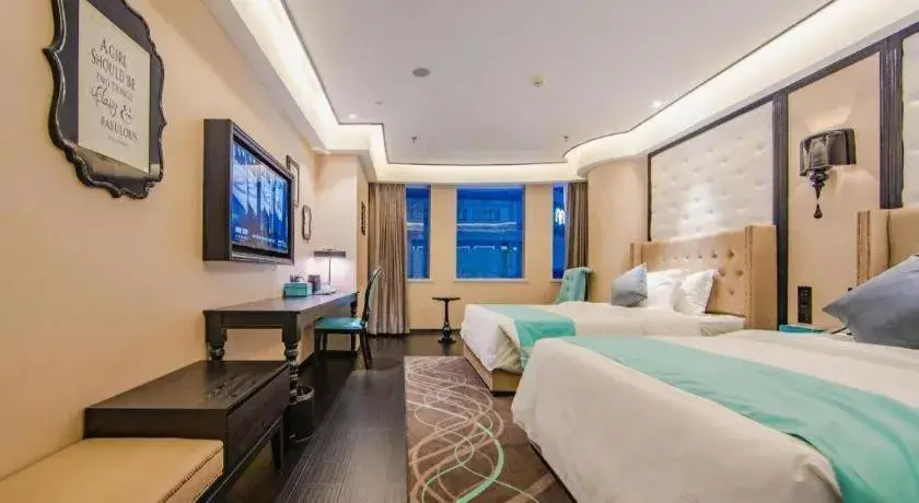 Bed in Xana Hotelle Tianjin Binjiang Road Heping Road Metro Station Quanyechang Bed in Xana Hotelle Tianjin Binjiang Road Heping Road Metro Station Quanyechang