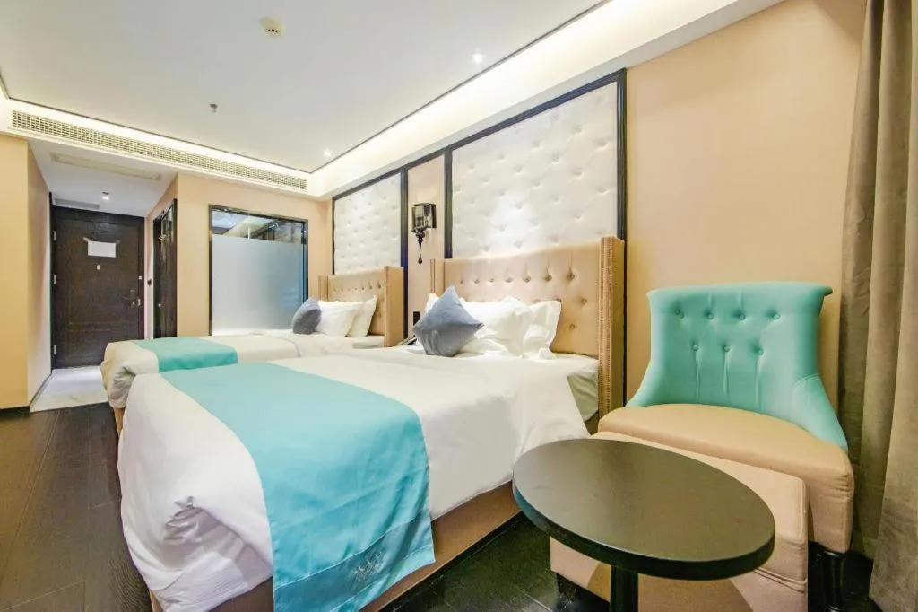 Bed in Xana Hotelle Tianjin Binjiang Road Heping Road Metro Station Quanyechang