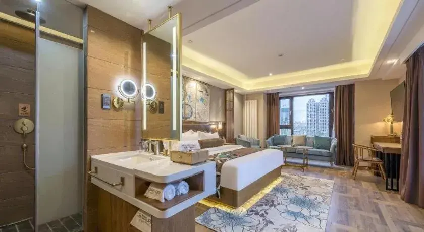 Bed in James Joyce Coffetel Harbin West High-speed Railway Station Wanda Plaza Bed in James Joyce Coffetel Harbin West High-speed Railway Station Wanda Plaza