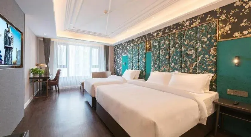 Bed in James Joyce Coffetel Harbin West High-speed Railway Station Wanda Plaza Bed in James Joyce Coffetel Harbin West High-speed Railway Station Wanda Plaza