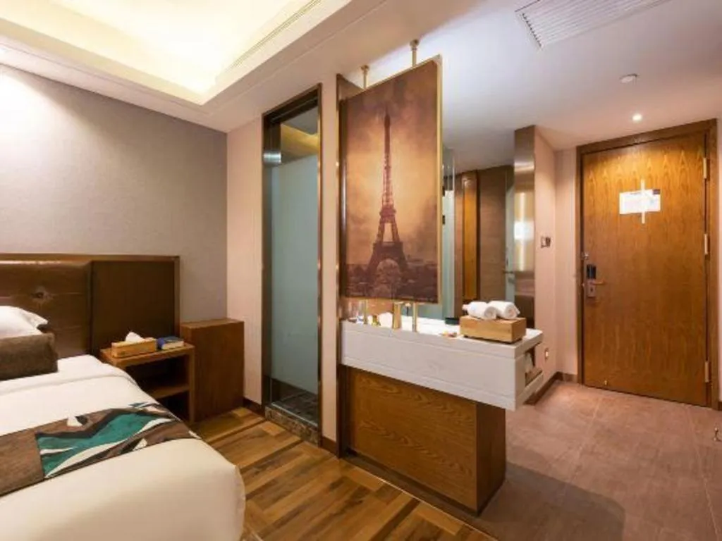 Bed in James Joyce Coffetel Harbin West High-speed Railway Station Wanda Plaza